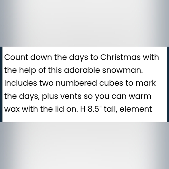 Scentsy Kickoff To Christmas Snowman Countdown Wax Melt Warmer Festive Winter - Picture 7 of 7